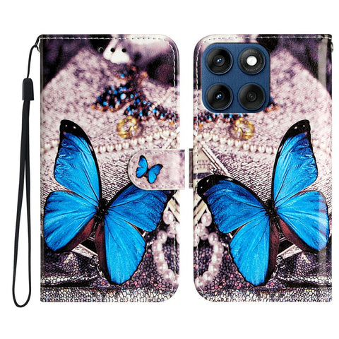 Wallet Case for Motorola Edge 60 5G / 60s 5G / 60 Fusion 5G Printed Pattern PU Leather Stand Phone Cover with Strap