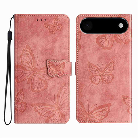 For iPhone Air Case Butterfly Design Flip Wallet Leather Phone Cover Skin-Touch