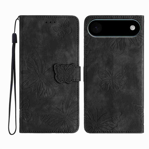 For iPhone Air Case Butterfly Design Flip Wallet Leather Phone Cover Skin-Touch