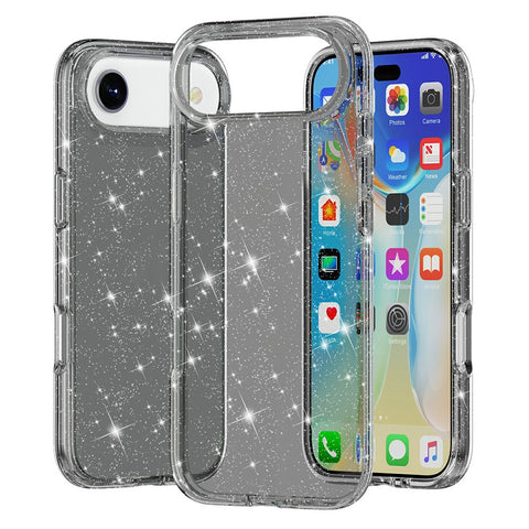 For iPhone Air Case Sparkly Powder Glitter Shiny Soft TPU + Hard PC Back Cover