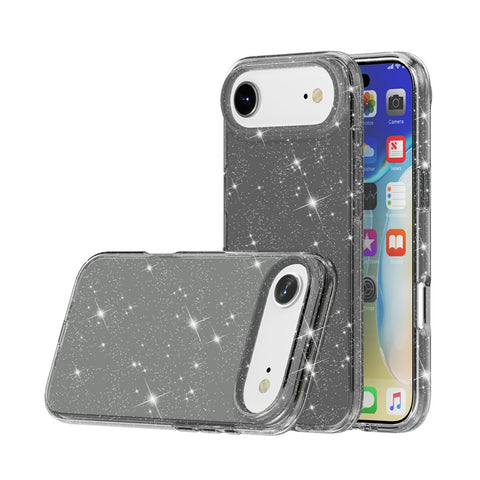 For iPhone Air Case Sparkly Powder Glitter Shiny Soft TPU + Hard PC Back Cover