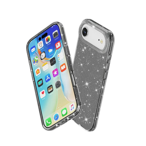 For iPhone Air Case Sparkly Powder Glitter Shiny Soft TPU + Hard PC Back Cover