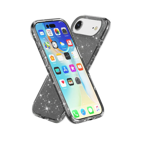 For iPhone Air Case Sparkly Powder Glitter Shiny Soft TPU + Hard PC Back Cover