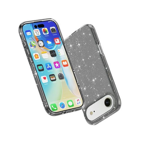 For iPhone Air Case Sparkly Powder Glitter Shiny Soft TPU + Hard PC Back Cover