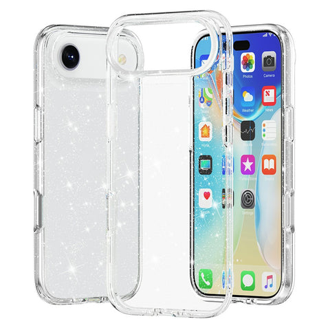 For iPhone Air Case Sparkly Powder Glitter Shiny Soft TPU + Hard PC Back Cover