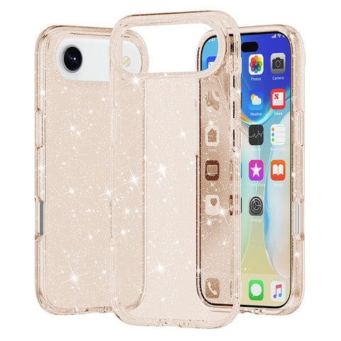 For iPhone Air Case Sparkly Powder Glitter Shiny Soft TPU + Hard PC Back Cover