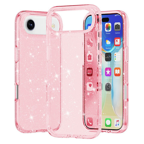 For iPhone Air Case Sparkly Powder Glitter Shiny Soft TPU + Hard PC Back Cover