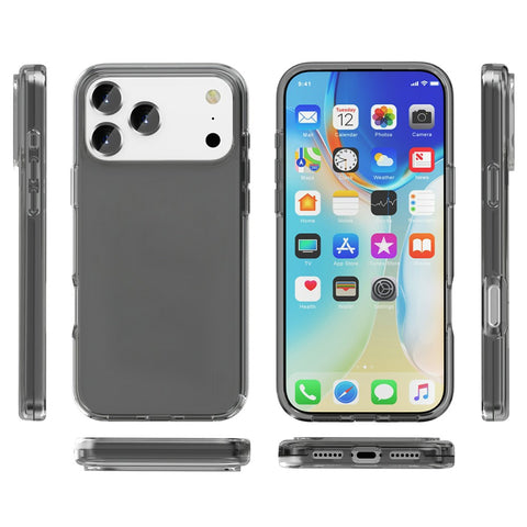 For iPhone 17 Pro Max Case PC + TPU Shockproof Clear Phone Cover