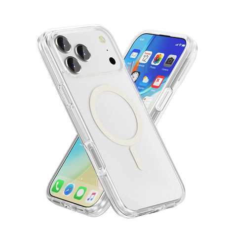 For iPhone 17 Pro Max Magnetic Case Compatible with MagSafe PC + TPU Clear Phone Cover