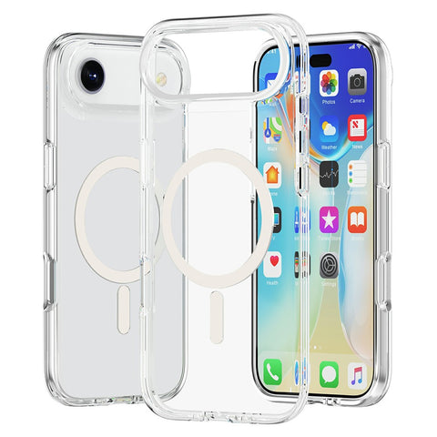 For iPhone Air Magnetic Case Compatible with MagSafe PC + TPU Clear Phone Cover
