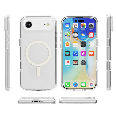 For iPhone Air Magnetic Case Compatible with MagSafe PC + TPU Clear Phone Cover