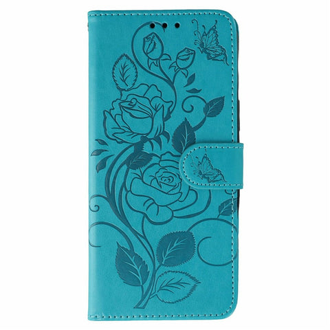 Phone Case For Oppo A5 Pro 5G (Global) / 4G (Global) / A5 Energy 5G (China) , Wallet Stand Imprinted Rose Butterfly PU Leather Cover