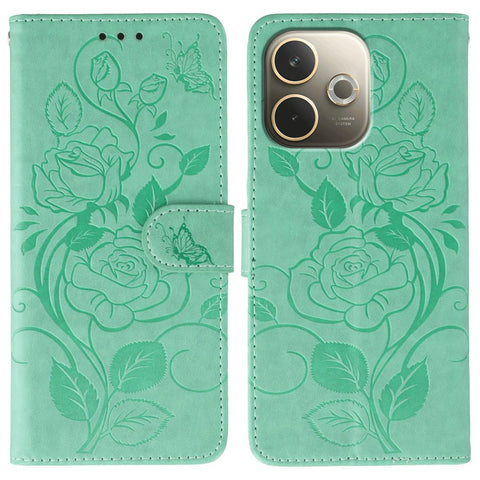 Phone Case For Oppo A5 Pro 5G (Global) / 4G (Global) / A5 Energy 5G (China) , Wallet Stand Imprinted Rose Butterfly PU Leather Cover