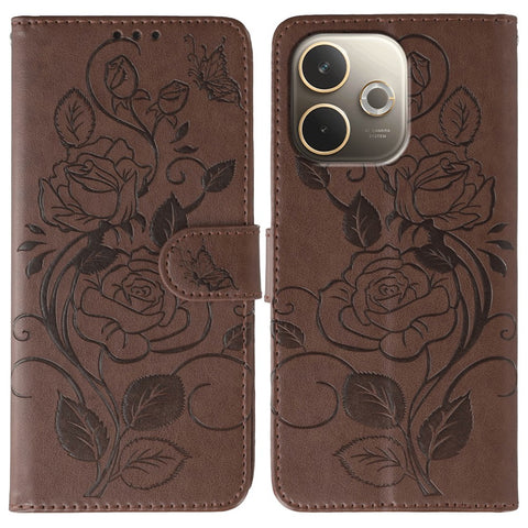 Phone Case For Oppo A5 Pro 5G (Global) / 4G (Global) / A5 Energy 5G (China) , Wallet Stand Imprinted Rose Butterfly PU Leather Cover