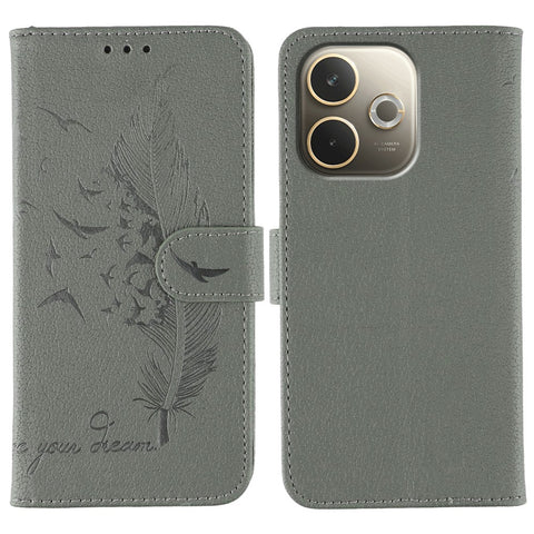 For Oppo A5 Pro 5G (Global) Case Feather Imprint PU Leather Wallet Phone Cover