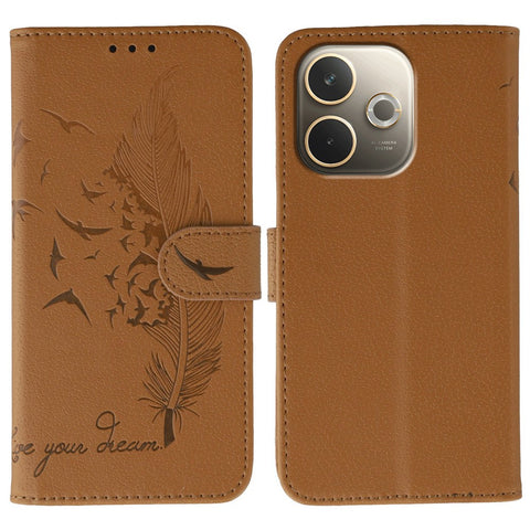 For Oppo A5 Pro 5G (Global) Case Feather Imprint PU Leather Wallet Phone Cover