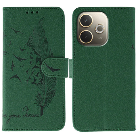 For Oppo A5 Pro 5G (Global) Case Feather Imprint PU Leather Wallet Phone Cover