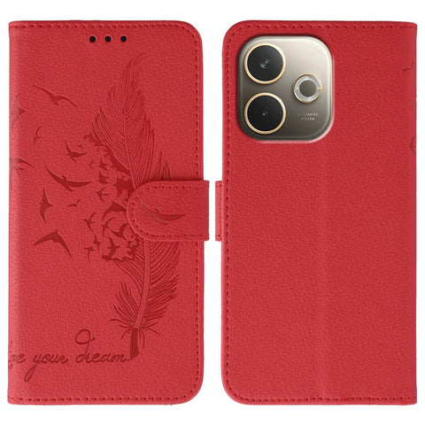 For Oppo A5 Pro 5G (Global) Case Feather Imprint PU Leather Wallet Phone Cover
