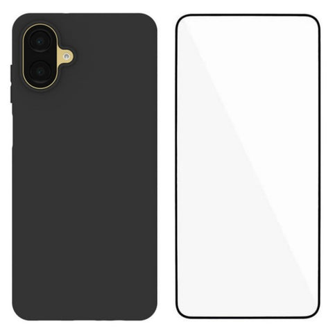 WANLONFENG For Samsung Galaxy A07 4G TPU Case  MS Series Matte Back Cover with Tempered Glass
