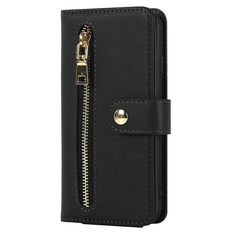 Stand Case for iPhone SE (2022) / (2020) / 8 / 7 PU Leather Phone Cover with Straps / Zipper Wallet / Multiple Card Slots