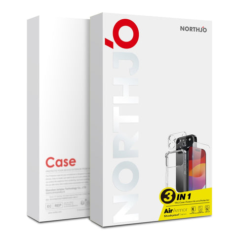 NORTHJO For iPhone Air Case Shockproof TPU Clear Phone Cover with Tempered Glass and Camera Lens Film
