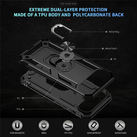 For iPhone Air Case PC + TPU Phone Cover with Kickstand