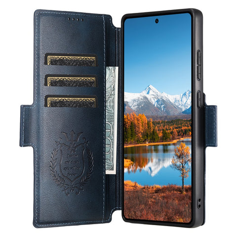 SUTENI Q-07 For Samsung Galaxy S23 Ultra Case Magnetic Color Splicing Cowhide Texture Leather Cover