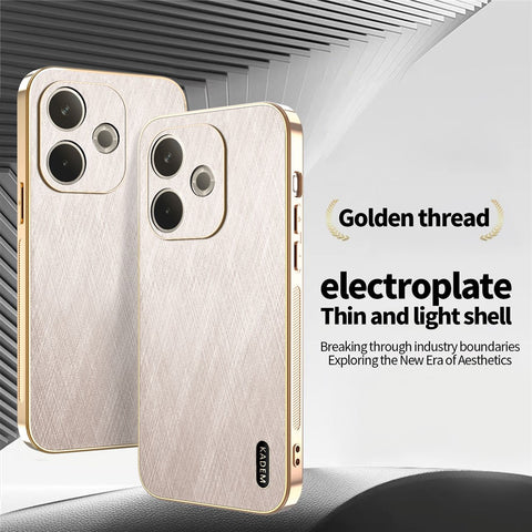 KADEM Phone Case For Oppo A5 Pro 5G (Global) / 4G (Global) / A5 Energy 5G (China) , Electroplating Silk Texture PU + TPU Back Cover