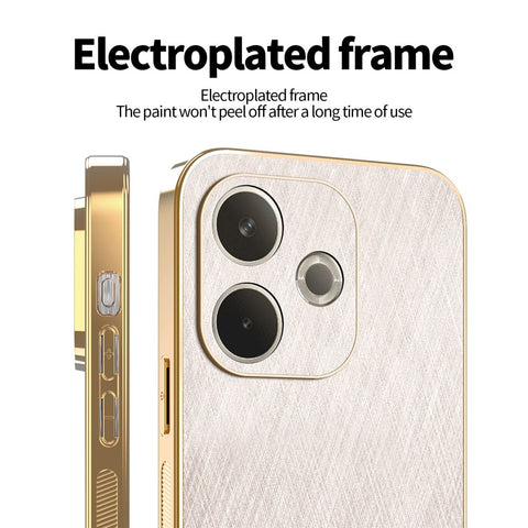 KADEM Phone Case For Oppo A5 Pro 5G (Global) / 4G (Global) / A5 Energy 5G (China) , Electroplating Silk Texture PU + TPU Back Cover