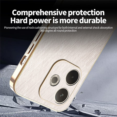KADEM Phone Case For Oppo A5 Pro 5G (Global) / 4G (Global) / A5 Energy 5G (China) , Electroplating Silk Texture PU + TPU Back Cover