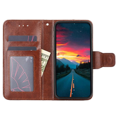 For Oppo A57s 4G / A57e 4G / A57 4G Shockproof Textured PU Leather Phone Case Wallet Stand Folio Flip Cell Phone Cover