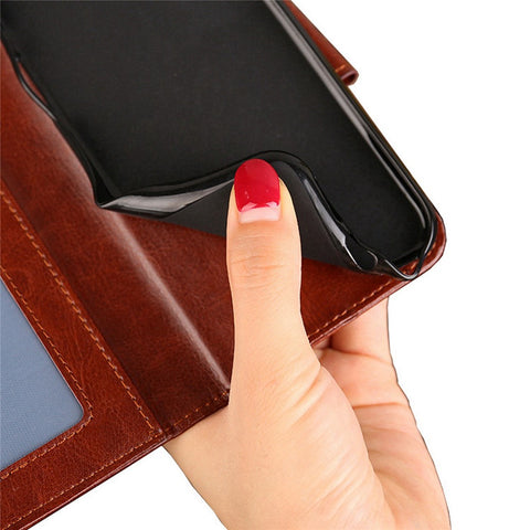 For Oppo A57s 4G / A57e 4G / A57 4G Shockproof Textured PU Leather Phone Case Wallet Stand Folio Flip Cell Phone Cover
