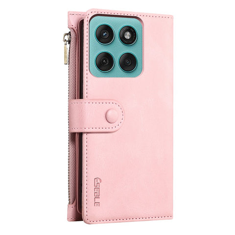 ESEBLE Star Series For Motorola Edge 60 Pro 5G Case Zipper Wallet Leather Stand Phone Cover with Wrist Strap
