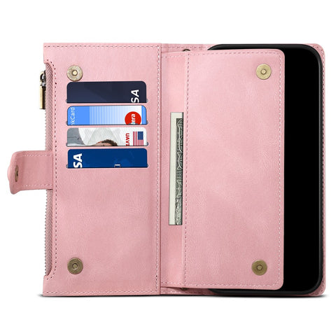 ESEBLE Star Series For Motorola Edge 60 Pro 5G Case Zipper Wallet Leather Stand Phone Cover with Wrist Strap