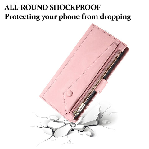 ESEBLE Star Series For Motorola Edge 60 Pro 5G Case Zipper Wallet Leather Stand Phone Cover with Wrist Strap