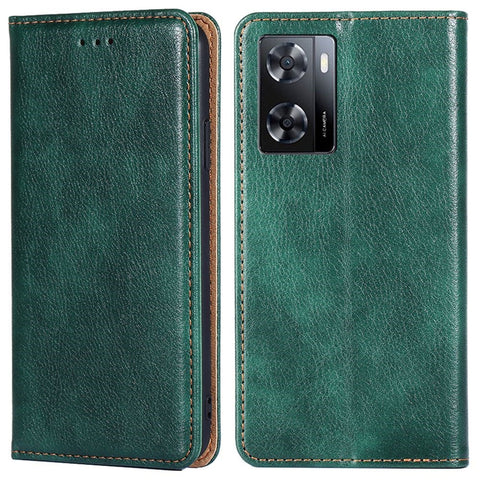 For Oppo A57s 4G / A57e 4G / A57 4G PU Leather Magnetic Auto Closing Anti-drop Case Phone Wallet Stand Protective Cover