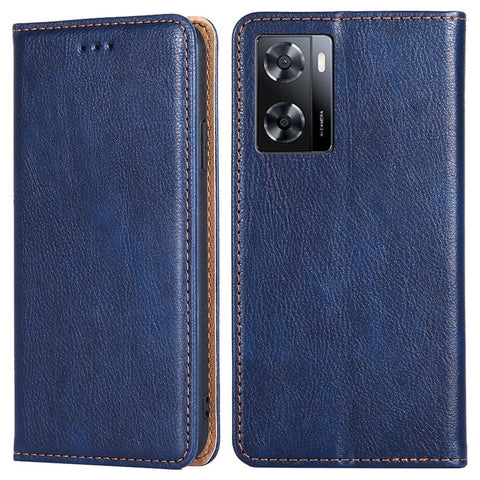 For Oppo A57s 4G / A57e 4G / A57 4G PU Leather Magnetic Auto Closing Anti-drop Case Phone Wallet Stand Protective Cover