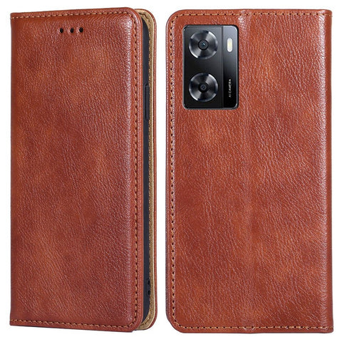 For Oppo A57s 4G / A57e 4G / A57 4G PU Leather Magnetic Auto Closing Anti-drop Case Phone Wallet Stand Protective Cover