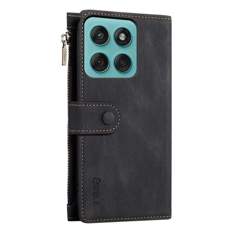 ESEBLE Star Series For Motorola Moto G56 5G Case Zipper Wallet Leather Stand Phone Cover with Wrist Strap