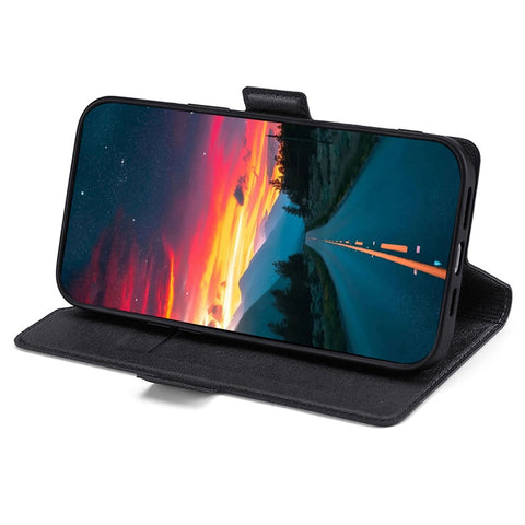 For Oppo A57s 4G / A57e 4G / A57 4G Anti-scratch PU Leather Phone Case Ultra-thin Double Magnetic Clasp Cell Phone Cover Stand with Card Slot