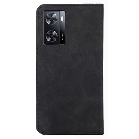 For Oppo A57s 4G / A57e 4G / A57 4G Magnetic Auto-absorbed Anti-scratch Phone Case Stand PU Leather Skin-touch Feeling Mobile Phone Cover with Card Holder