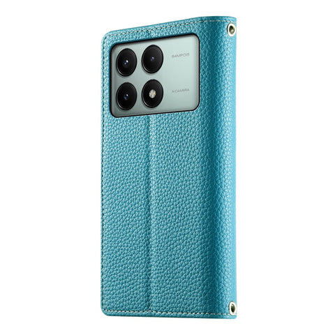 For Xiaomi Redmi K70E 5G  /  Poco X6 Pro 5G Case Zipper Wallet Color Splicing Leather Flip Phone Cover with Straps