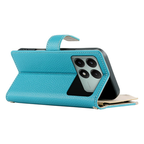 For Xiaomi Redmi K70E 5G  /  Poco X6 Pro 5G Case Zipper Wallet Color Splicing Leather Flip Phone Cover with Straps