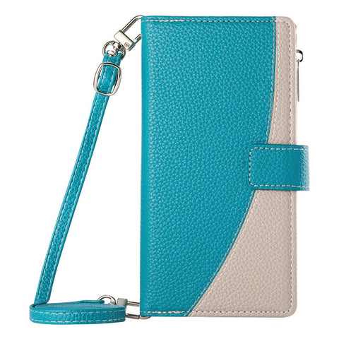 For Xiaomi Redmi Note 13 Pro 5G  /  Poco X6 5G Case Zipper Wallet Color Splicing Leather Flip Phone Cover with Straps
