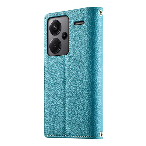 For Xiaomi Redmi Note 13 Pro+ 5G Case Zipper Wallet Color Splicing Leather Flip Phone Cover with Straps