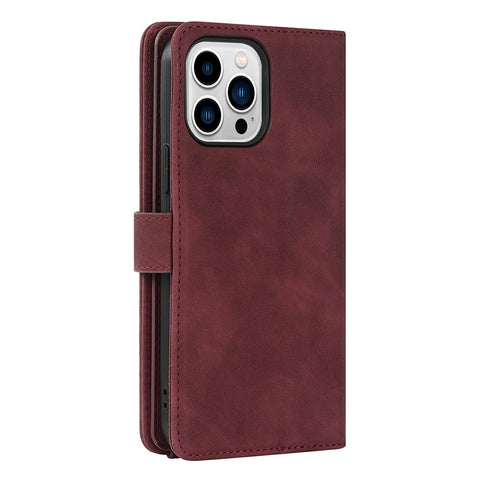 For iPhone 13 Pro Max / 12 Pro Max Stand Case PU Leather Phone Cover with Straps  /  Zipper Wallet  /  Multiple Card Slots