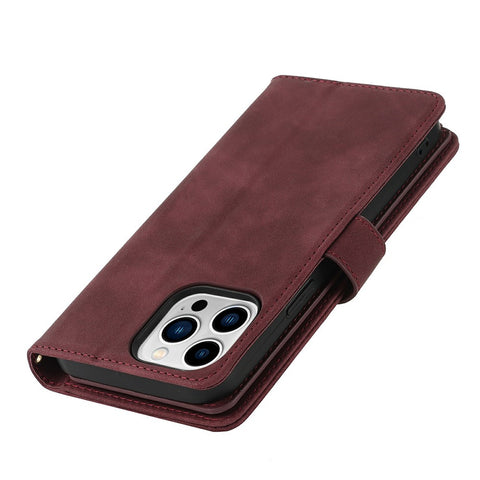 For iPhone 13 Pro Max / 12 Pro Max Stand Case PU Leather Phone Cover with Straps  /  Zipper Wallet  /  Multiple Card Slots
