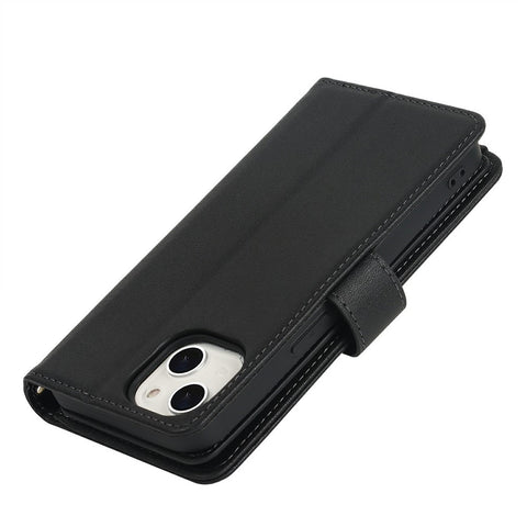 For iPhone 14 Plus Stand Case PU Leather Phone Cover with Straps  /  Zipper Wallet  /  Multiple Card Slots