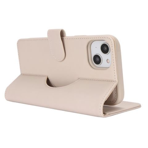 For iPhone 15 Plus / 14 Plus Wallet Case Compatible with MagSafe Anti-Drop Detachable PU Leather Phone Cover