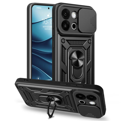 For OnePlus 13s 5G  /  13T 5G Case with Slide Camera Lid PC + TPU Kickstand Phone Cover